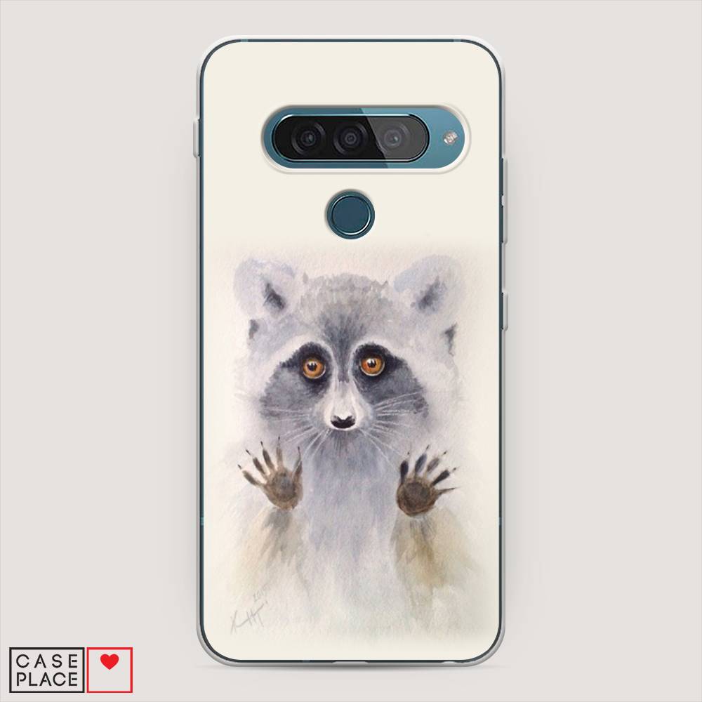

Чехол для LG G8s ThinQ "Енот за стеклом", Бежевый;серый, 84050-4