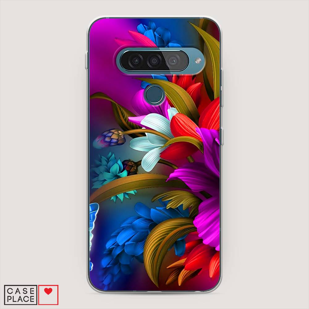 

Чехол для LG G8s ThinQ "Фантастические цветы", Фиолетовый;красный;синий, 84050-2