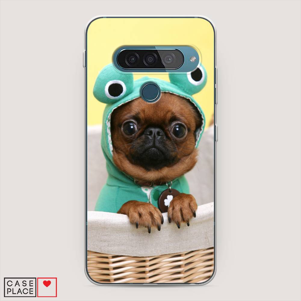 

Чехол для LG G8s ThinQ "Собачка в шапке лягушки", Коричневый;желтый;голубой, 84050-1