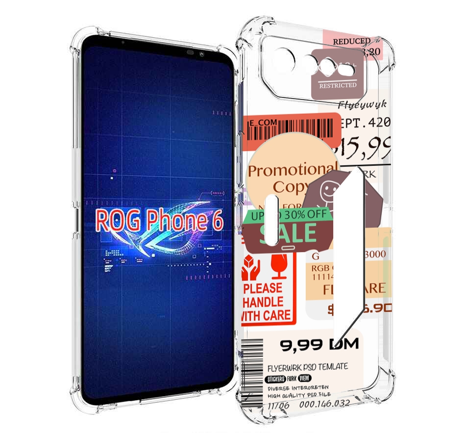 

Чехол MyPads скидочные-купоны-принт для Asus ROG Phone 6, Прозрачный, Tocco