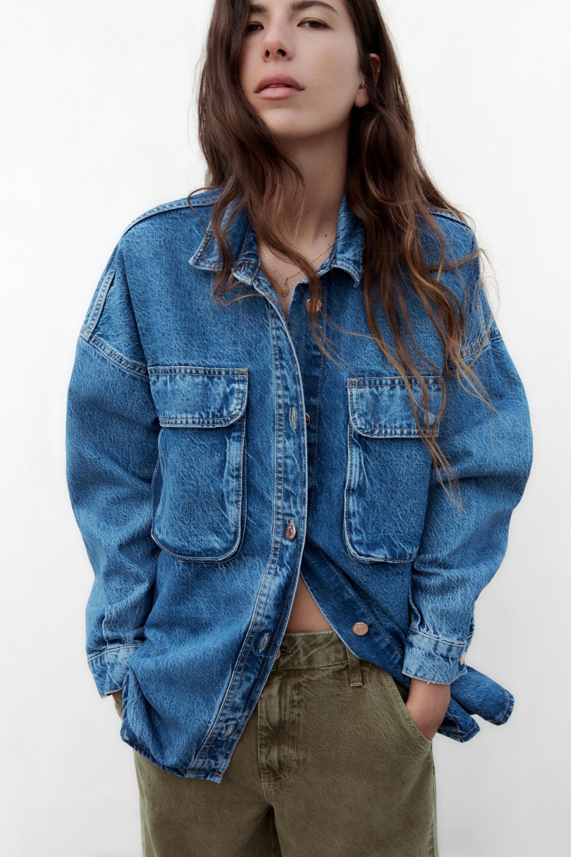 

Рубашка женская ZARA 06147034 синяя XL (доставка из-за рубежа), 06147034