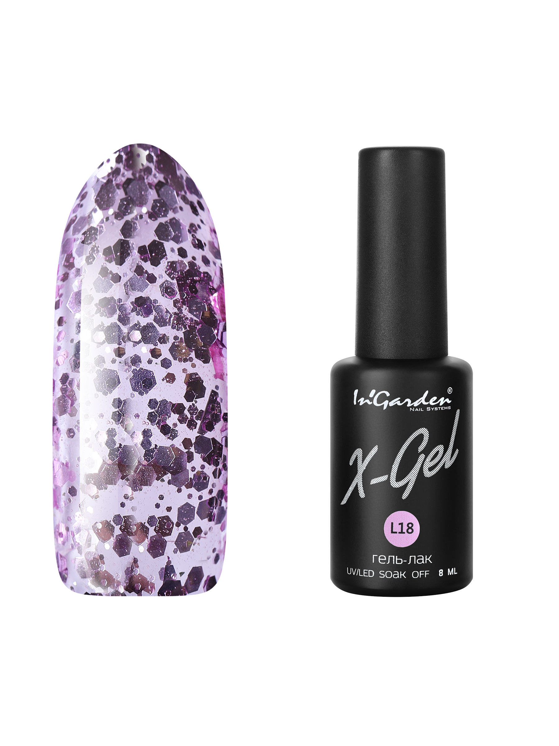 

Гель лак для ногтей In’Garden X-Gel № L18 для маникюра и педикюра 8 мл