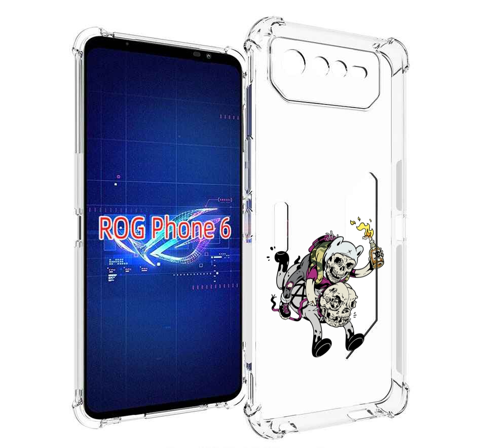 

Чехол MyPads время приключений скелеты для Asus ROG Phone 6, Прозрачный, Tocco