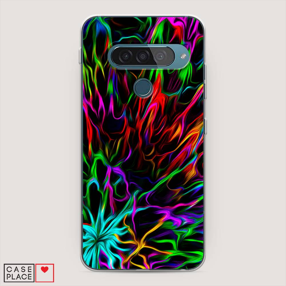 

Чехол для LG G8s ThinQ "Разноцветные разводы", Голубой;зеленый;оранжевый, 84050-3