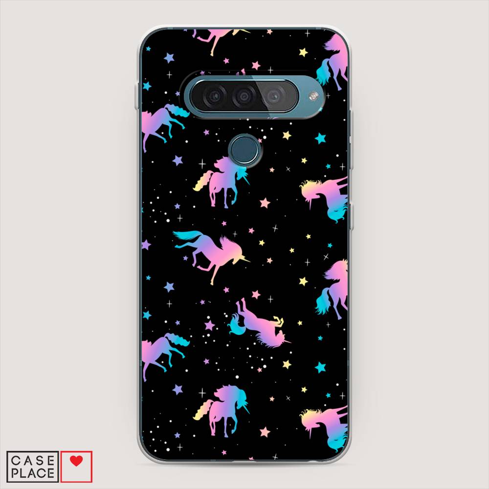 

Чехол для LG G8s ThinQ "Единороги градиент", Черный;розовый;голубой, 84050-1