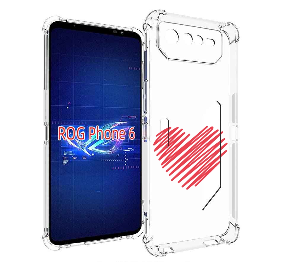 

Чехол MyPads сердечко-одной-линией для Asus ROG Phone 6, Прозрачный, Tocco