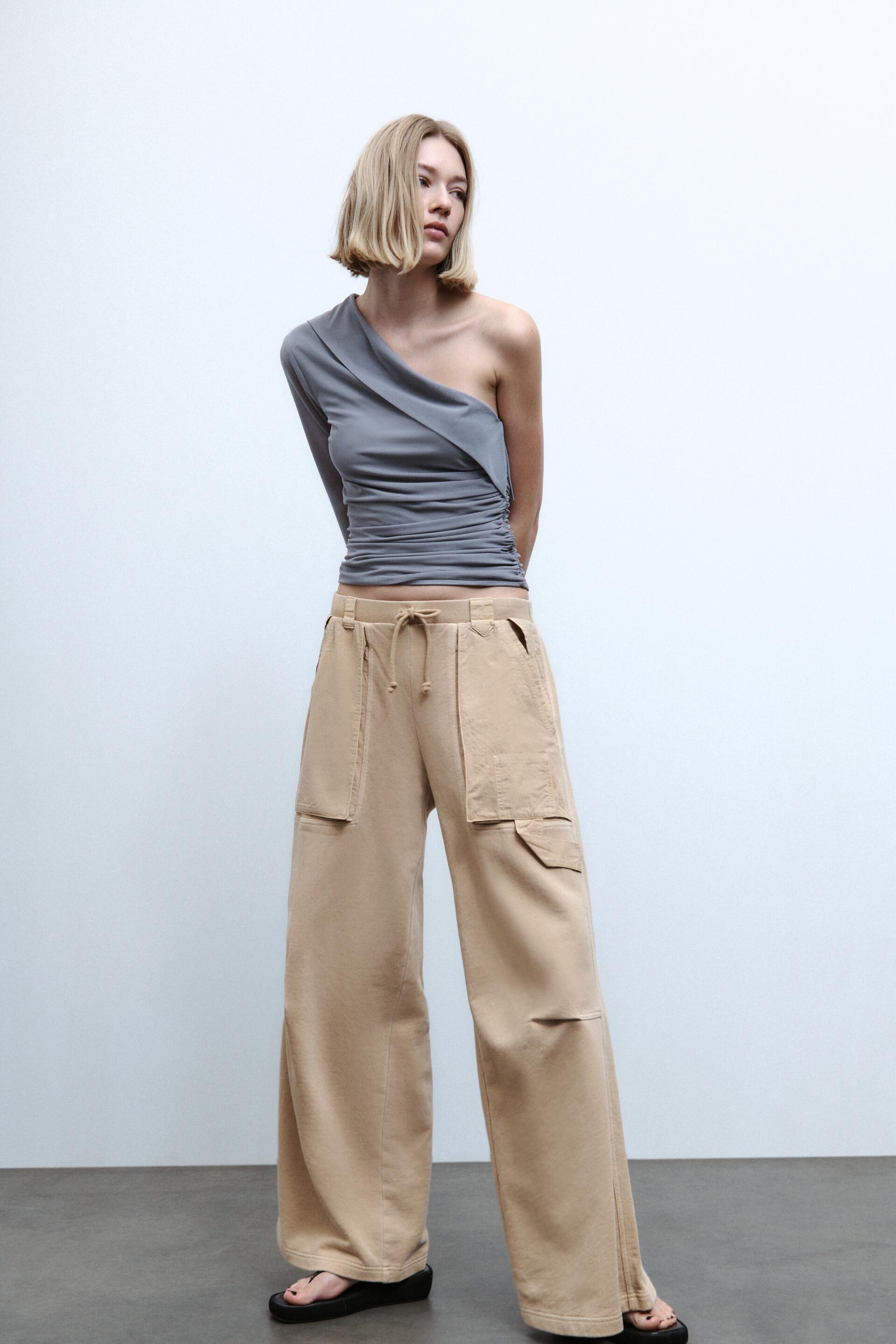 

Брюки женские ZARA 06050306 бежевые S (доставка из-за рубежа), Бежевый, 06050306