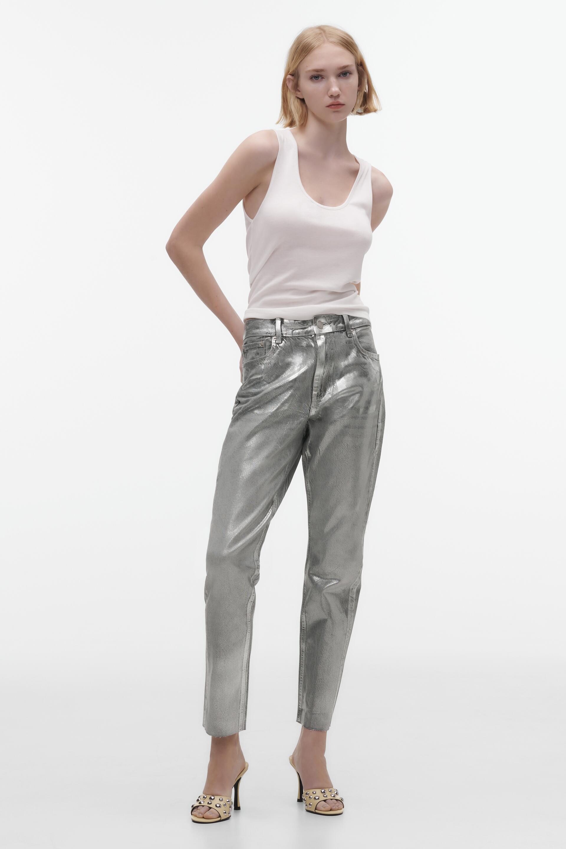 

Джинсы женские ZARA 06045048 серебристые 40 EU (доставка из-за рубежа), 06045048