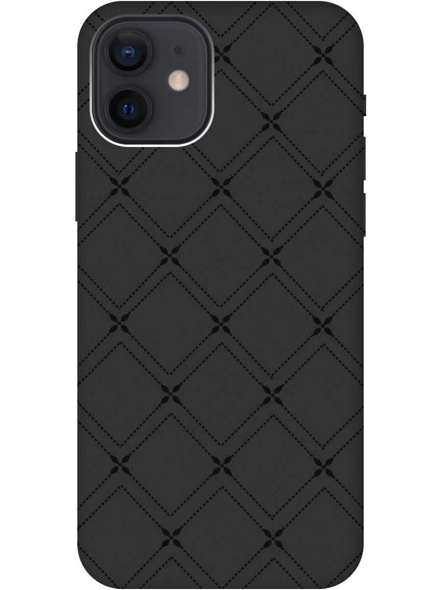 

Чехол на Apple iPhone 12 / 12 Pro "Стильные линии" Soft Touch черный, 20000444