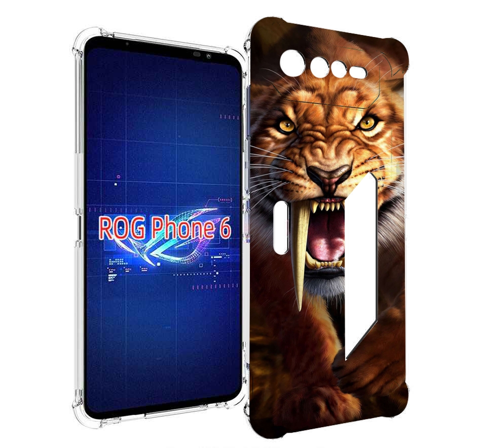 

Чехол MyPads саблезубый злой тигр для Asus ROG Phone 6, Прозрачный, Tocco