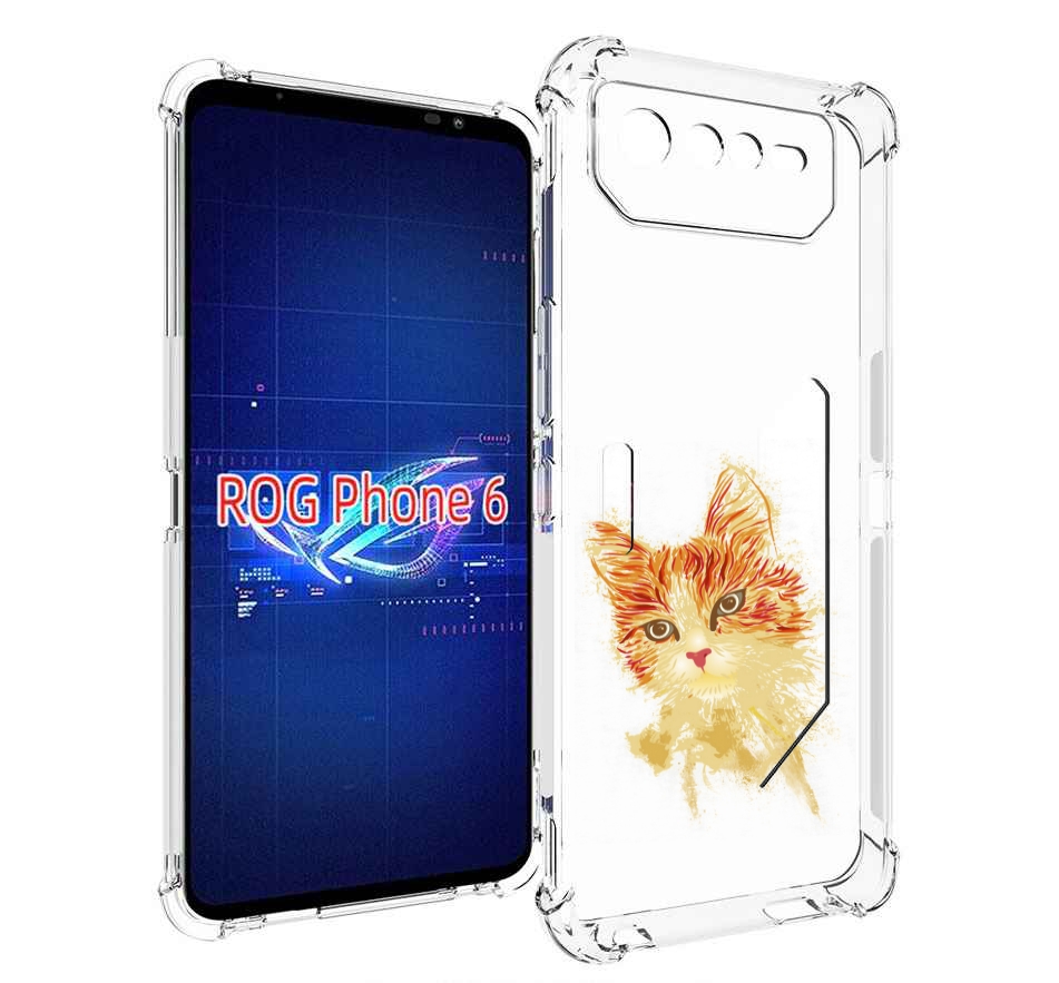 

Чехол MyPads рыжий кот для Asus ROG Phone 6, Прозрачный, Tocco