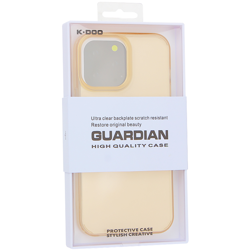 

Чехол-накладка K-Doo Guardian Case для iPhone 13 Pro Max силиконовый, прозрачно-золотой, Прозрачный, 562134