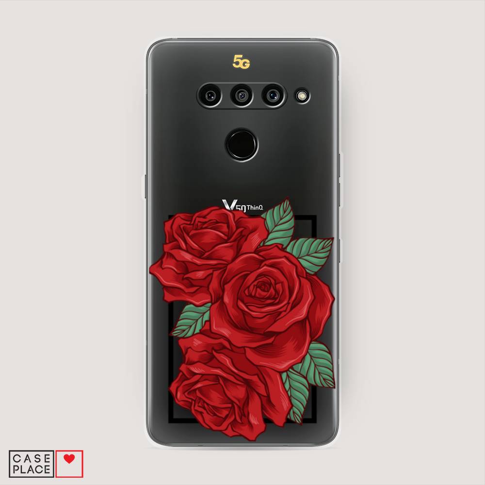 

Чехол на LG V50 ThinQ "Три алые розы", Красный, 83850-2