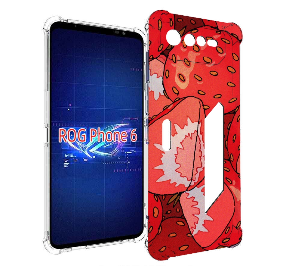 

Чехол MyPads рисованная-клубника для Asus ROG Phone 6, Прозрачный, Tocco