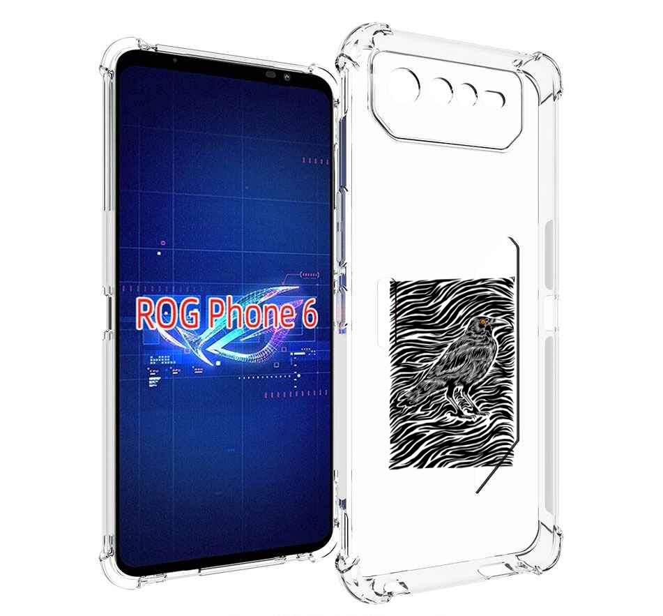 

Чехол MyPads ворон в абстракции для Asus ROG Phone 6, Прозрачный, Tocco