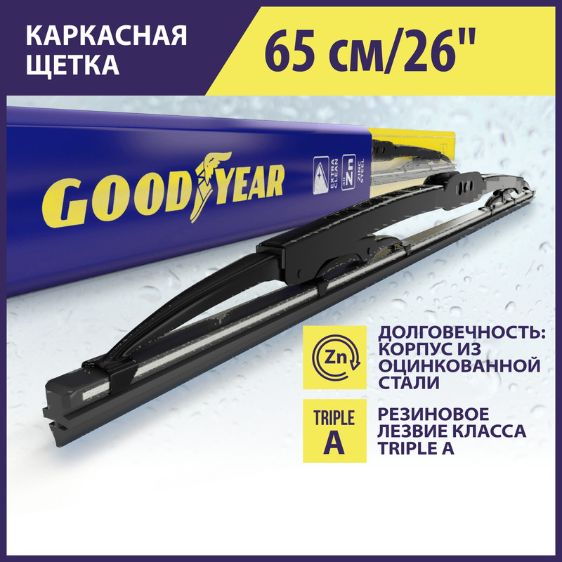 

Щетка стеклоочистителя каркасная, 65 см, всесезонная, 3 переходника GOODYEAR gy000326