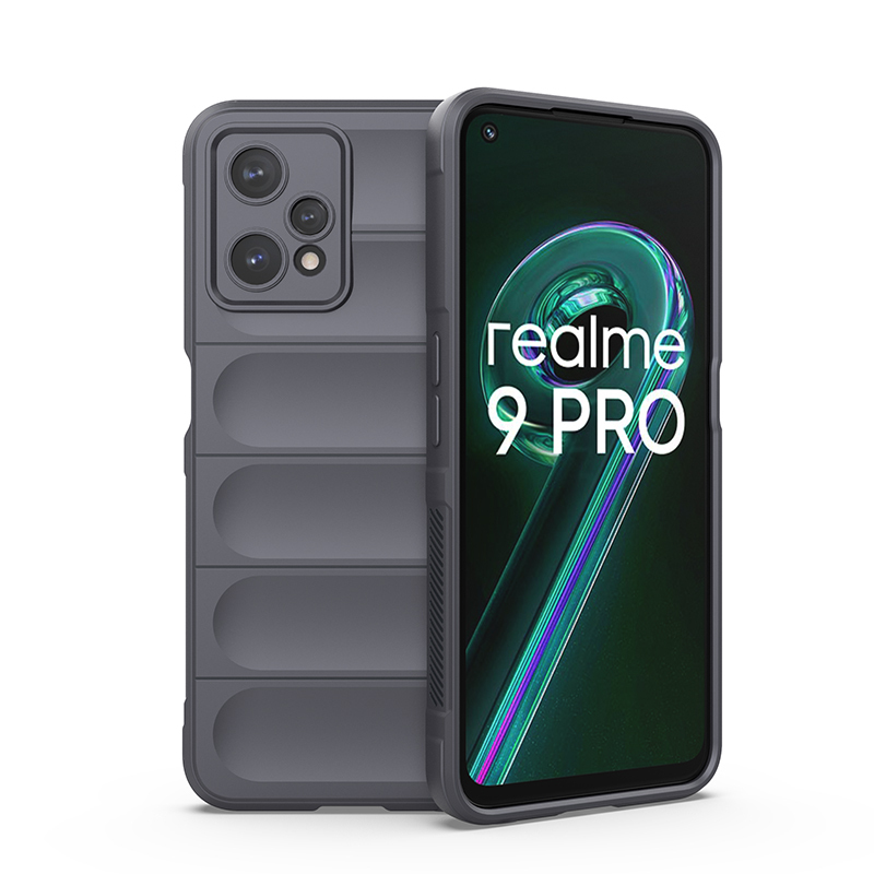 фото Чехол flexible case для realme 9 pro+ (серый) black panther