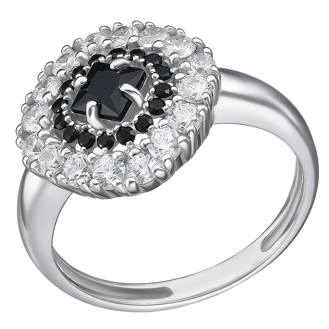 

Кольцо из серебра р. 19,5 Ювелирочка 1063556, шпинель\фианит, 1063556