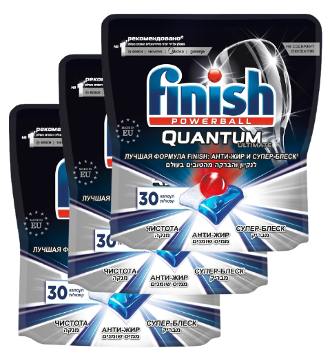 фото Капсулы для посудомоечной машины finish quantum ultimate, 30шт х 3 упаковки