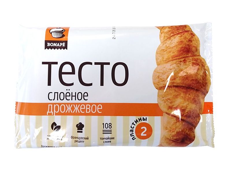 

Тесто Bonape слоеное дрожжевое для круассанов замороженное 470 г