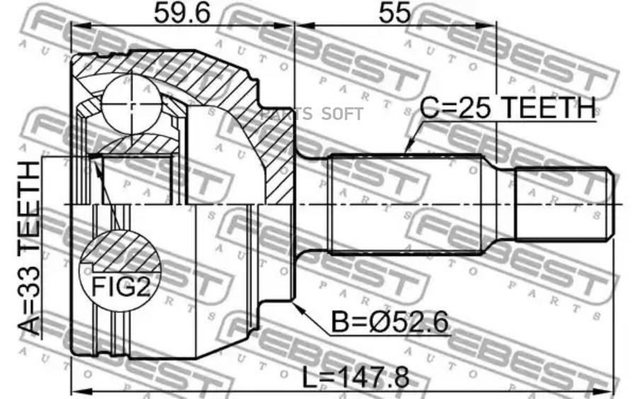 

Шрус внешний renault duster 2011- 2410-dust