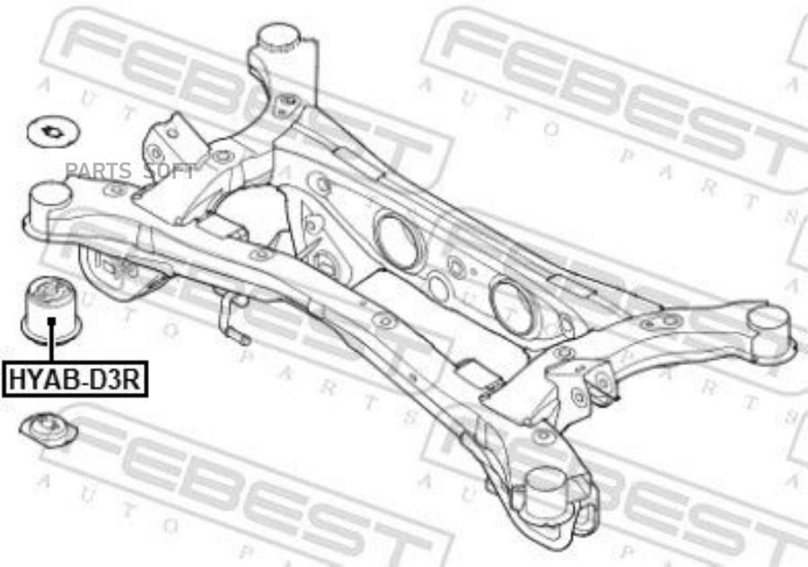 

FEBEST Сайлентблок подрамника HYUNDAI TUCSON 2015-, KIA SPORTAGE 2015- HYAB-D3R