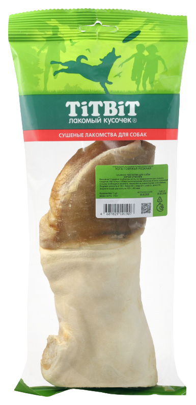 

Лакомство для собак TitBit Нога говяжья резаная, 312 г