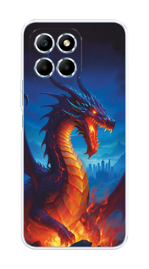 

Чехол на Huawei Honor X6/X6s "Дракон над лавой", Оранжевый;коричневый;синий, 6109550-1
