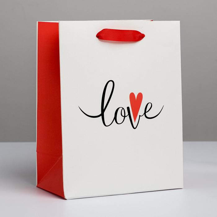 

Пакет Дарите Счастье Love 18 х 23 х 10 см, Белый