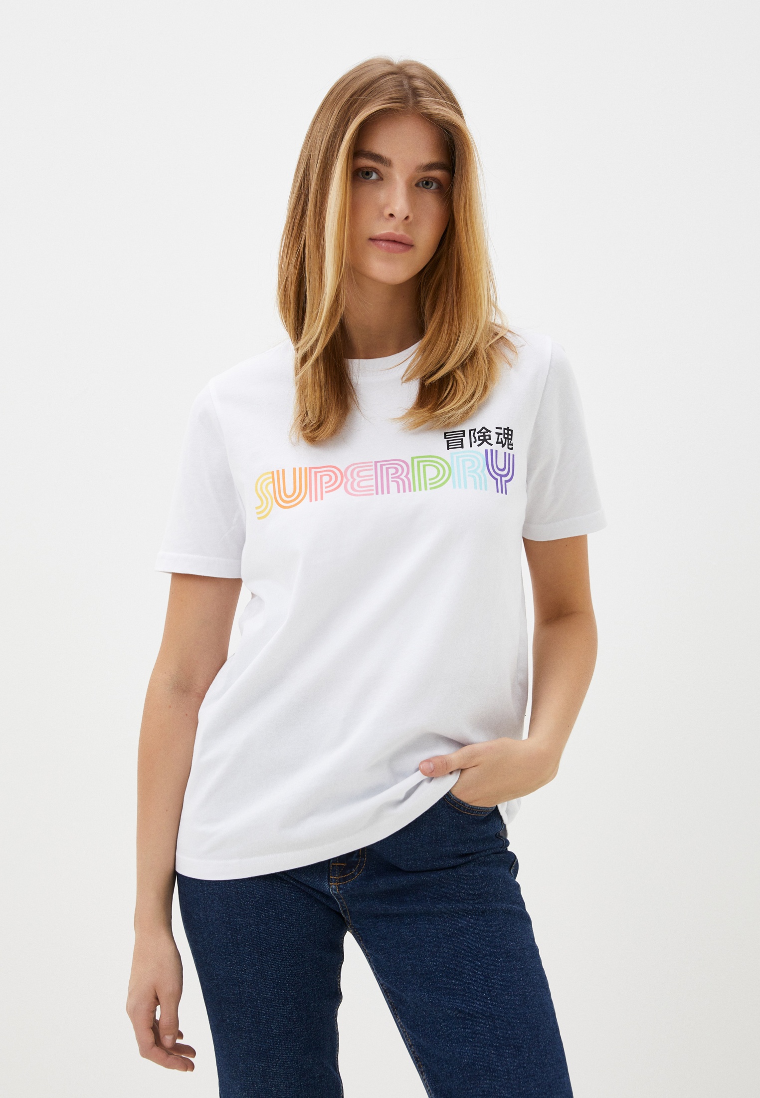 

Футболка женская Superdry W1011213A белая 12 UK, Белый, W1011213A