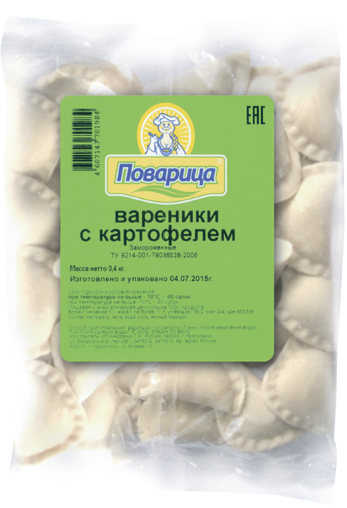 

Вареники Поварица с картофелем 400 г