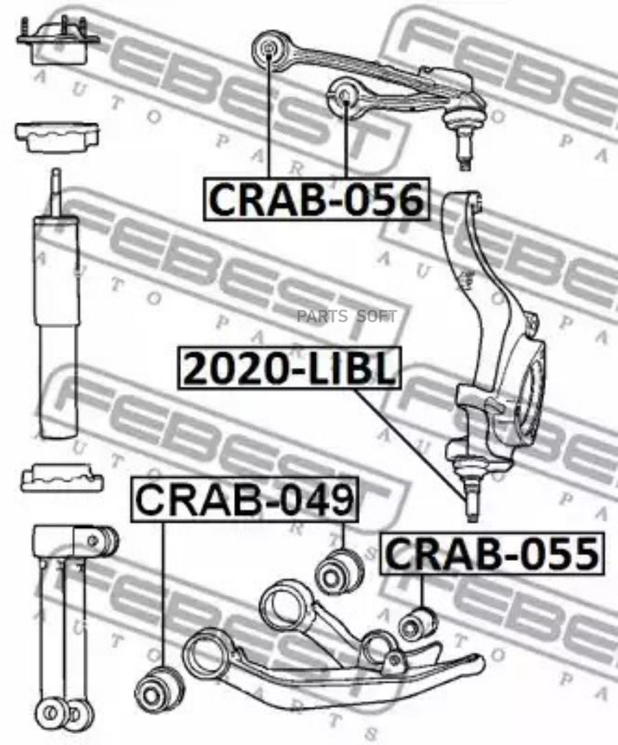 

Crab-056_сайлентблок рычага верхнего jeep cherokee 2.i/3.7i/2.5crd/2.8crd 01>