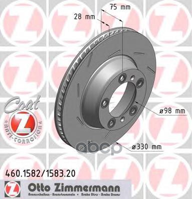 

Тормозной диск ZIMMERMANN комплект 1 шт. 460158320