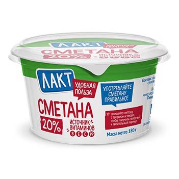 

Сметана Лакт 20% бзмж 180 г