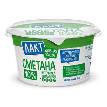 

Сметана Лакт 10% бзмж 180 г