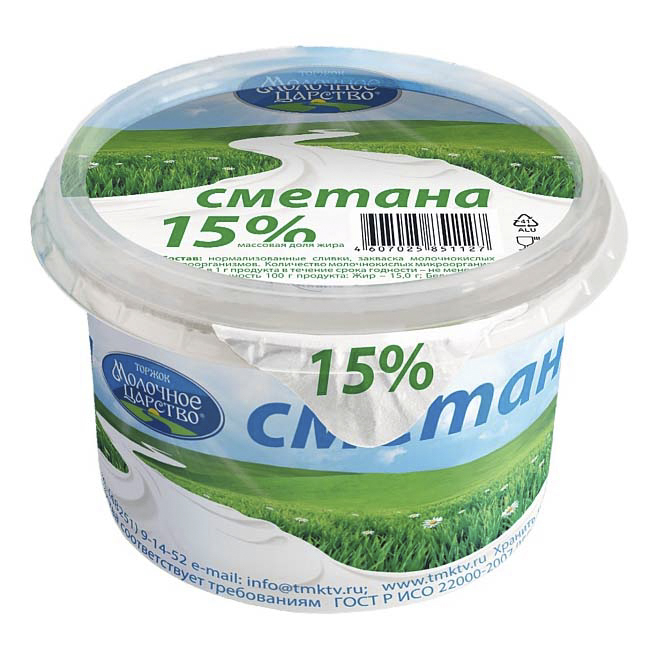 

Сметана Молочное царство 15% бзмж 200 г