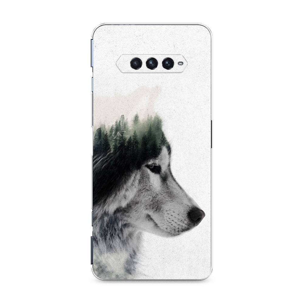 

Чехол на Xiaomi Black Shark 4"Волк лес", Серый;белый, 311150-1