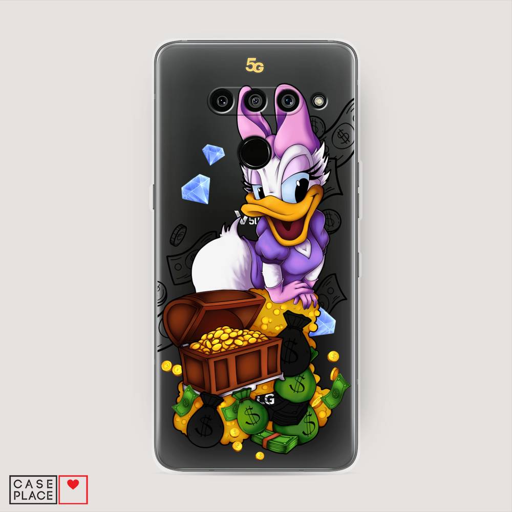 

Чехол на LG V50 ThinQ "Rich Daisy Duck", Коричневый;белый;фиолетовый, 83850-6