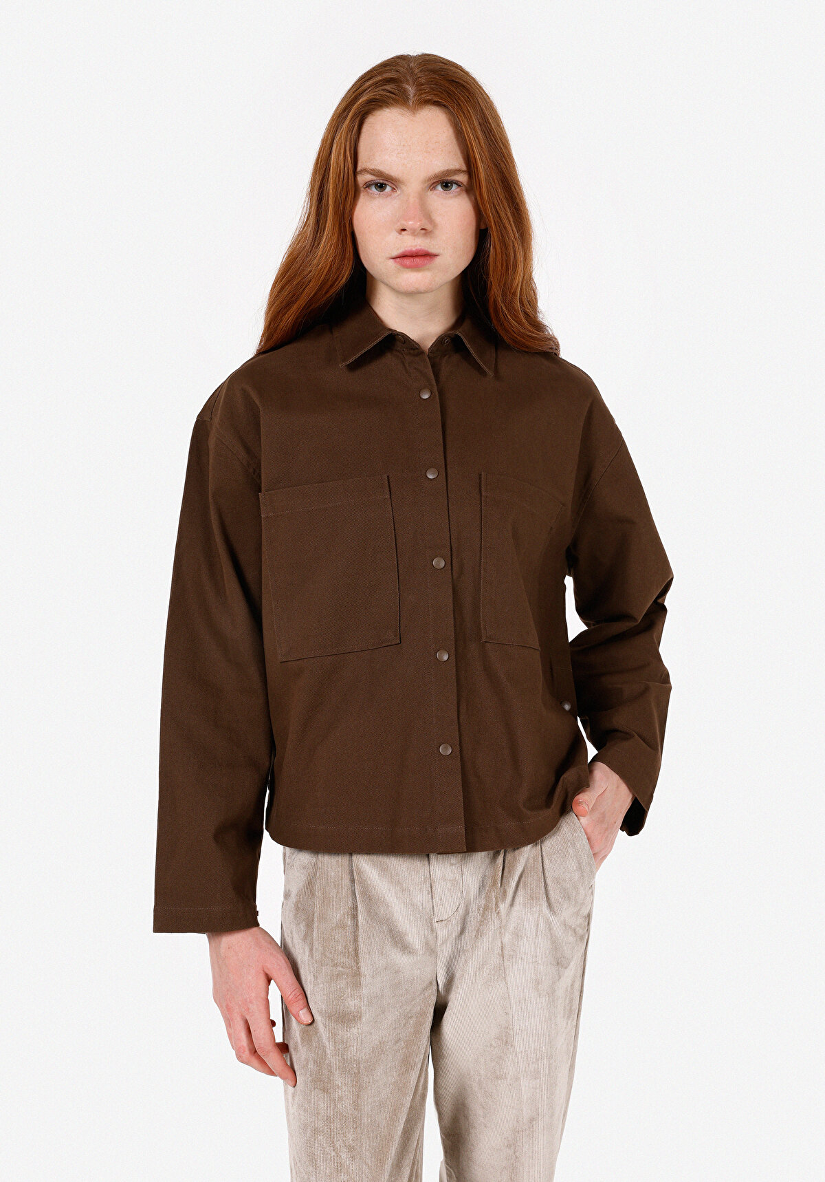 

Рубашка женская Colin's CL1071165 коричневая XS/S, Коричневый, CL1071165