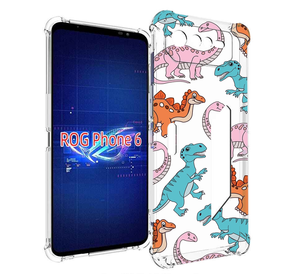 

Чехол MyPads разные-динозаврики для Asus ROG Phone 6, Прозрачный, Tocco