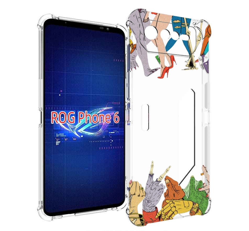 

Чехол MyPads разные персонажи пальчики для Asus ROG Phone 6, Прозрачный, Tocco