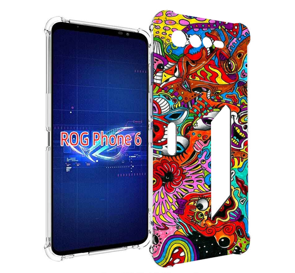 

Чехол MyPads разные абстракции яркие для Asus ROG Phone 6, Прозрачный, Tocco
