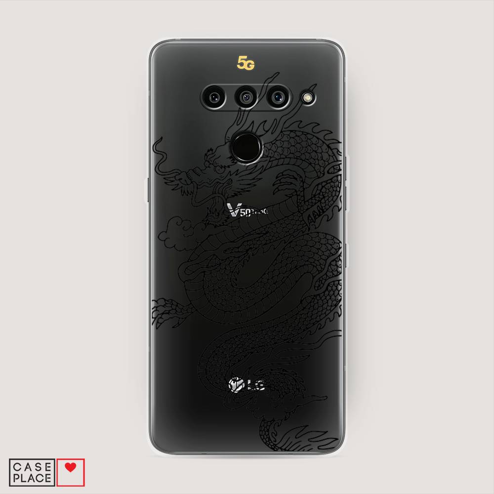 

Чехол на LG V50 ThinQ "Большой китайский дракон", Черный;серый, 83850-1