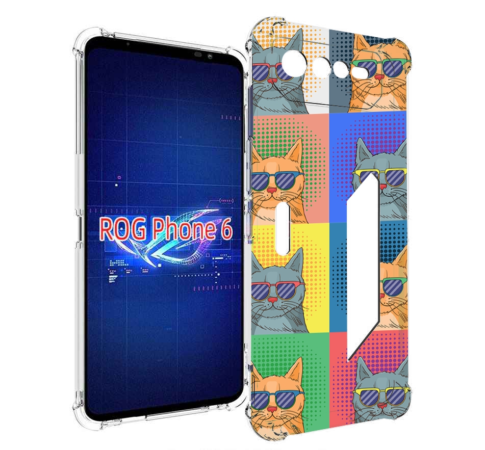 

Чехол MyPads разноцветные-коты для Asus ROG Phone 6, Прозрачный, Tocco