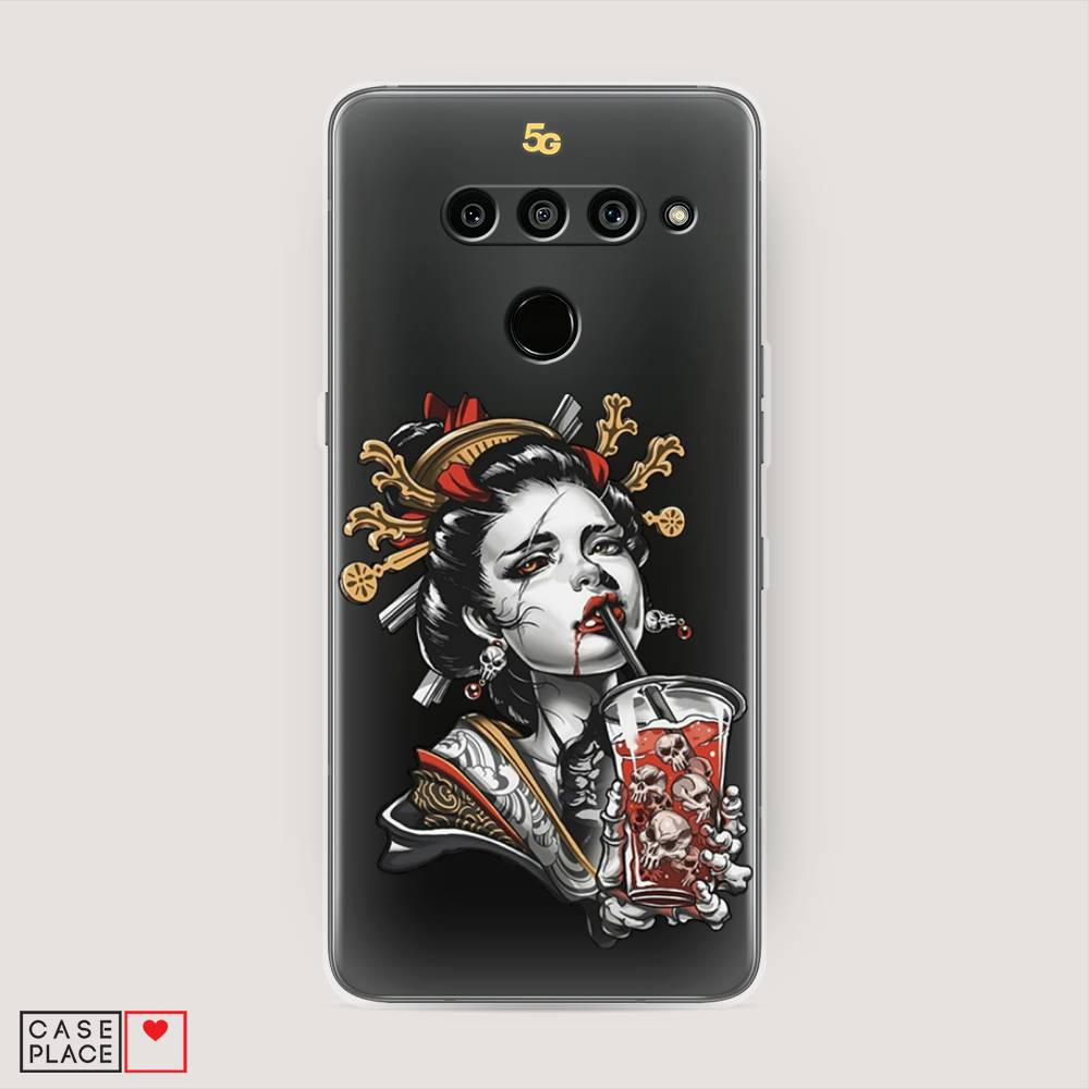 

Чехол на LG V50 ThinQ "Опасная гейша", Красный;черный;серый, 83850-4