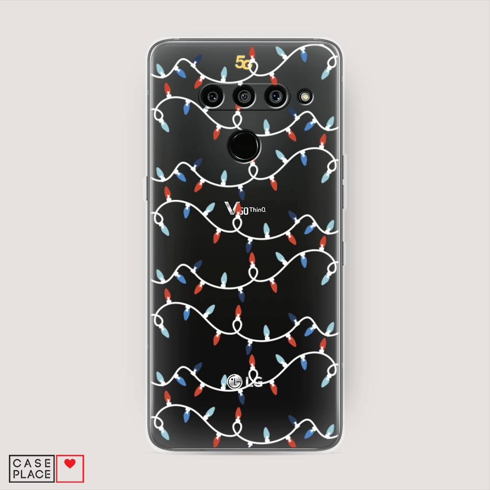 

Чехол на LG V50 ThinQ "Разноцветная гирлянда", Белый;красный;синий, 83850-5