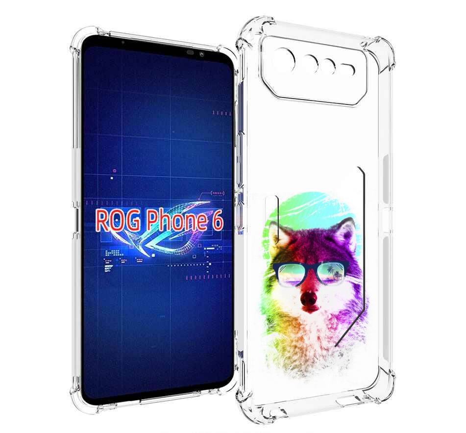 

Чехол MyPads радужный волк детский для Asus ROG Phone 6, Прозрачный, Tocco