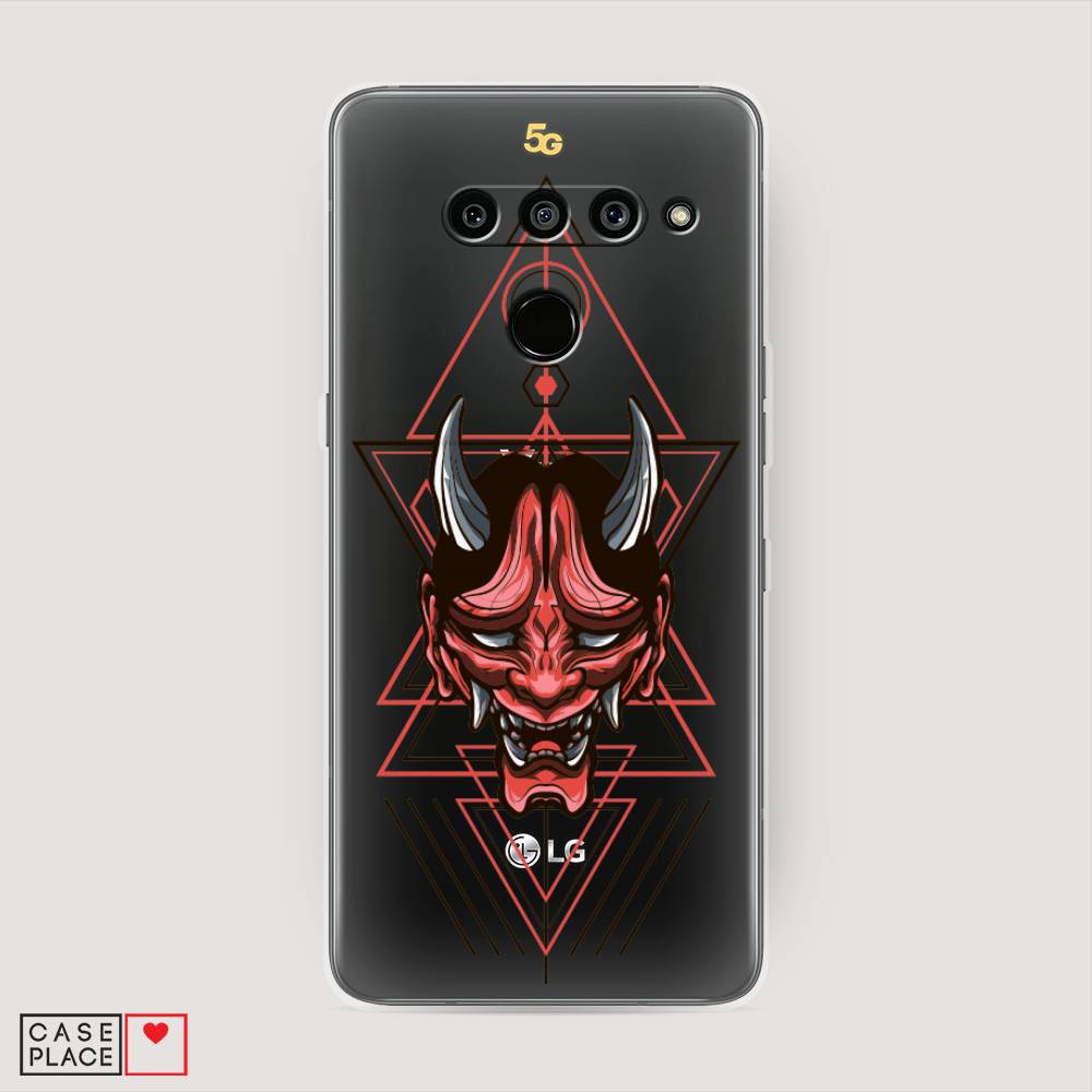 

Чехол на LG V50 ThinQ "Hanya Oni mask", Серый;красный;черный, 83850-4