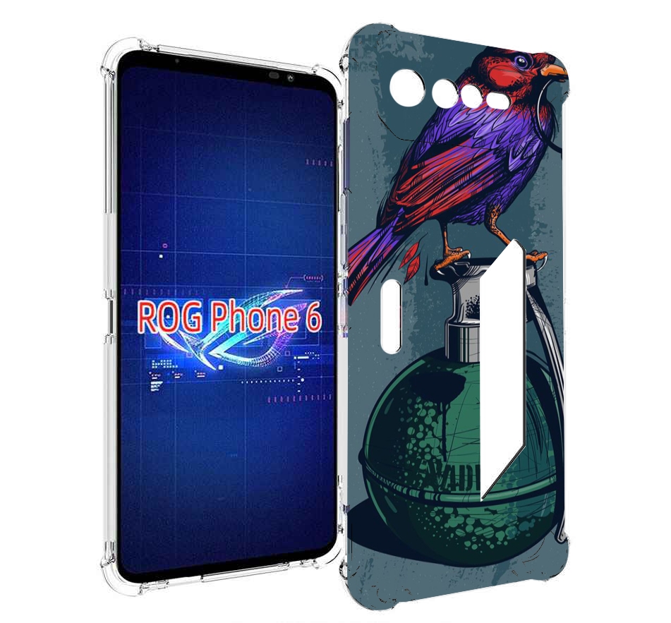 

Чехол MyPads птица с гранатой для Asus ROG Phone 6, Прозрачный, Tocco