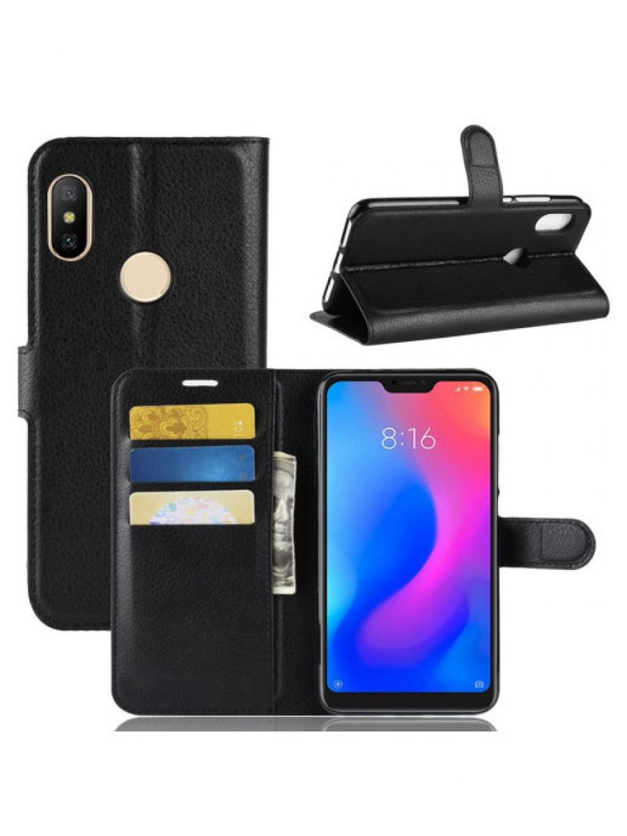 

Чехол Wallet для смартфона Xiaomi Redmi Note 6 Pro черный